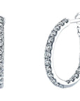 Lever-back 14kt Inside Out Diamond Hoops - Skeie's Jewelers