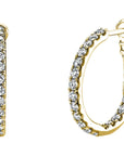 Lever-back 14kt Inside Out Diamond Hoops - Skeie's Jewelers