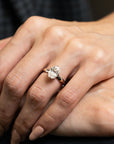 18k Oval Diamond Engagement Ring On Model - Skeie's Jewelers