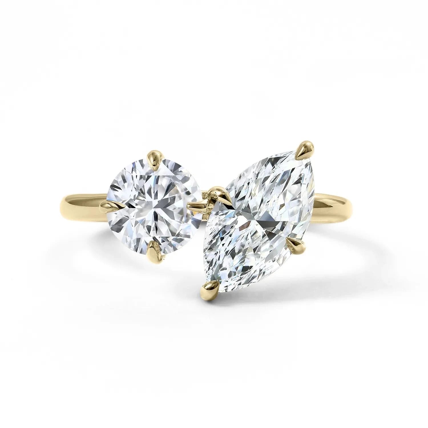 Diamant Jaune/champagne Naturel Chauffé 0.30Ct Taille Marquise 6.8x3.2mm - Qualité Excellent - Origine Afrique
