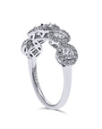 Platinum 5 halo diamond band angled view with Forevermark Stamp showing