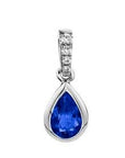 Blue Sapphire Pear-Cut Pendant Necklace - Skeie's Jewelers