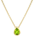 Pear-Cut Peridot Bezel Pendant - Skeie's Jewelers