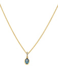 London Blue Topaz Oval Bezel-Set Pendant - Skeie's Jewelers