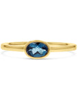 London Blue Topaz Gold Bezel Ring - Skeie's Jewelers
