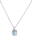 Elongated Cushion-Cut Aquamarine Bezel Pendant - Skeie's Jewelers
