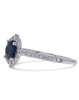 Sapphire and Diamond Halo Engagement Ring - Skeie's Jewelers