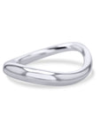 Silver ring with a unique design on a white background
