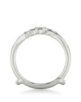 white gold ring with diamonds on a white background side view
