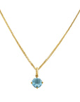 Blue Topaz East-West Round Pendant - Skeie's Jewelers