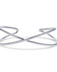 Silver Hammered Crossed Cuff Bracelet - Skeie's Jewelers