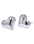 Silver Puffed Heart Stud Earrings - Skeie's Jewelers