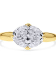Clarity Diamond East-West Set Oval Solitaire Engagement Ring - Skeie's Jewelers