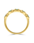 Emerald and Yellow Gold 5-Stone Band - Skeie's Jewelers