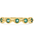 Emerald and Yellow Gold 5-Stone Band - Skeie's Jewelers