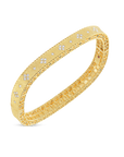 Yellow Gold Diamond-Set Princess Square-Edge Bangle - Skeie's Jewelers