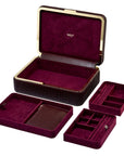Jewelry box set with multiple compartments on a white background
