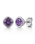 Gabriel & Co. Sterling Silver Gemstone Bezel Studs - Skeie's Jewelers
