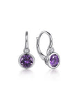 Gabriel & Co. Sterling Silver Gemstone & Diamond Leverback Earrings