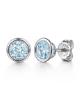 Gabriel & Co. Sterling Silver Gemstone Bezel Studs