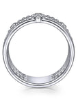 Gabriel & Co. 925 Sterling Silver Bezel Set Diamond Station Layered Ring - Skeie's Jewelers