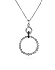 Gabriel & Co. 925 Sterling Silver Black Spinel Bujukan Link Drop Necklace - Skeie's Jewelers