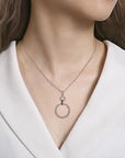 Gabriel & Co. 925 Sterling Silver Black Spinel Bujukan Link Drop Necklace - Skeie's Jewelers