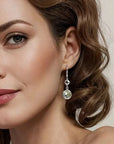 Gabriel & Co. sterling silver Bujukan green quartz gemstone drop earrings with beaded accents alternate view