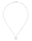 Gabriel & Co. Sterling Silver Diamond Circle Pendant Necklace - Skeie's Jewelers