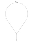 Silver necklace with a delicate chain on a white background
