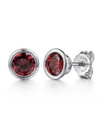 Gabriel & Co. Sterling Silver Gemstone Bezel Studs - Skeie's Jewelers