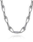 Gabriel & Co. 925 Sterling Silver Oval Link Chain Necklace with Bujukan Connectors - Skeie's Jewelers