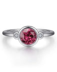 Gabriel & Co. Sterling Silver Gemstone and Diamond Ring
