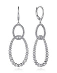 Gabriel & Co. 925 Sterling Silver White Sapphire Bujukan Drop Earrings - Skeie's Jewelers
