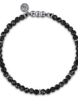 Gabriel & Co. 925 Sterling Silver and 4mm Black Onyx Beaded Bracelet - Skeie's Jewelers