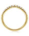 Gabriel & Co. Curved-14K Yellow Gold Diamond Anniversary Band - Skeie's Jewelers