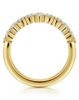 Gabriel & Co. 14K Yellow Gold Prong Marquise and Round Diamond Anniversary Band - Skeie's Jewelers