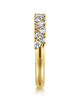 Gabriel & Co. 14K Yellow Gold Prong Marquise and Round Diamond Anniversary Band - Skeie's Jewelers