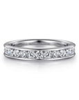 Gabriel & Co. 14K White Gold Channel Set Diamond Wedding Band - Skeie's Jewelers