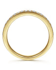 Gabriel & Co. 14K Yellow Gold Micro Pave Channel Diamond Wedding Band with Milgrain - Skeie's Jewelers