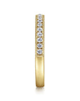 Gabriel & Co. 14K Yellow Gold Micro Pave Channel Diamond Wedding Band with Milgrain - Skeie's Jewelers