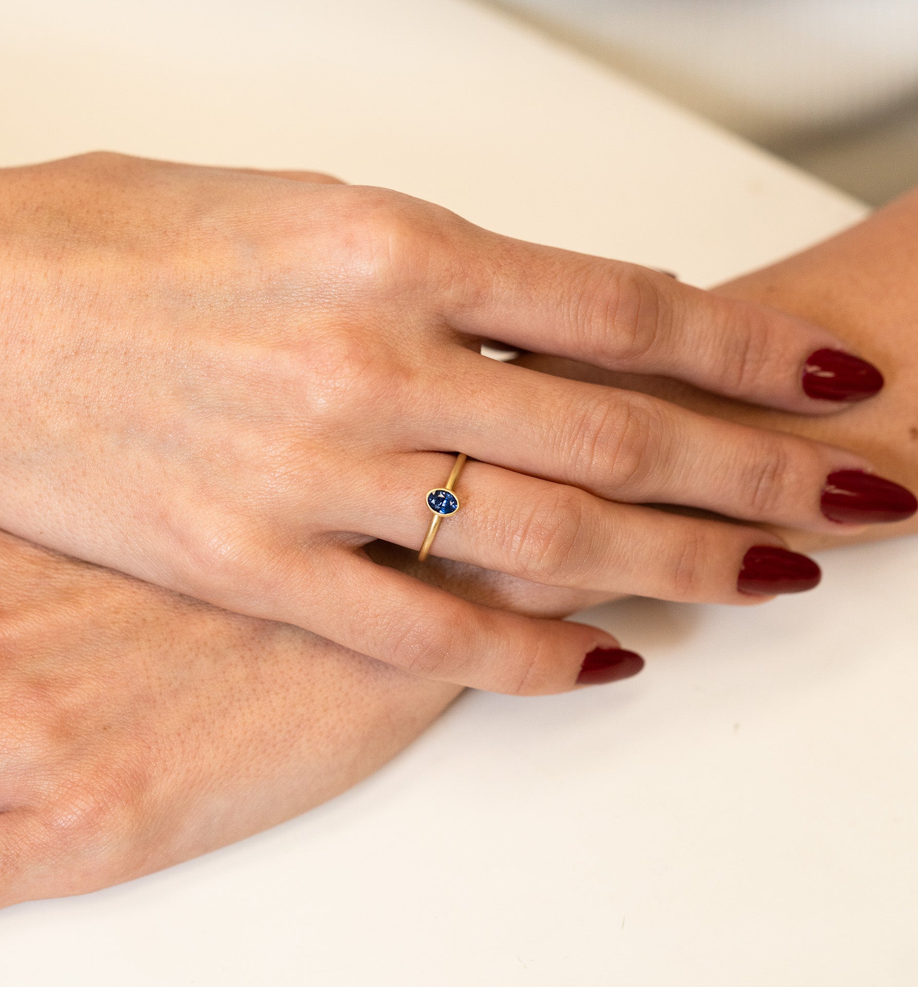 Blue Sapphire Bezel-Set Ring by Kimberly Collins – Skeie's