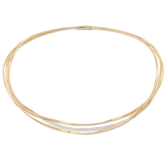neve 　MARCO BICEGO ダイヤ付き3連ネックレス18K Marco Bicego® 3-Strand Diamond Collar Necklace – Skeie's