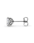 single white gold lab diamond earring on a light gray background