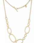 A handcrafted Lika Behar Caroline chain link necklace, showcasing interlocking links made entirely from solid, high-purity 22k yellow gold.