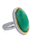 Oval Chrysoprase Gem Drop Ring - Skeie's Jewelers