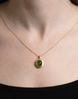 Yellow Gold Tourmaline Cabochon Pendant Necklace - Skeie's Jewelers