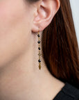 Rosecut Diamond & Black Spinel Dangle Drop Earrings - Skeie's Jewelers