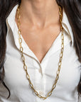 Roberto Coin Yellow Gold Knife Edge Oval Link Chain Necklace - Skeie's Jewelers