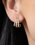 Kwiat Three-Row Huggie Earrings with Diamonds - Skeie's Jewelers